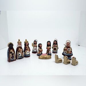 Handcrafted Nativity Scene Figurines - Multicolor